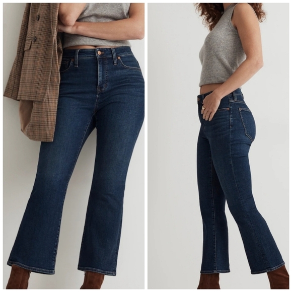 Madewell Denim - Madewell Curvy Kick Out High Rise Stretch Dark Wash Blue Jeans Size 25
